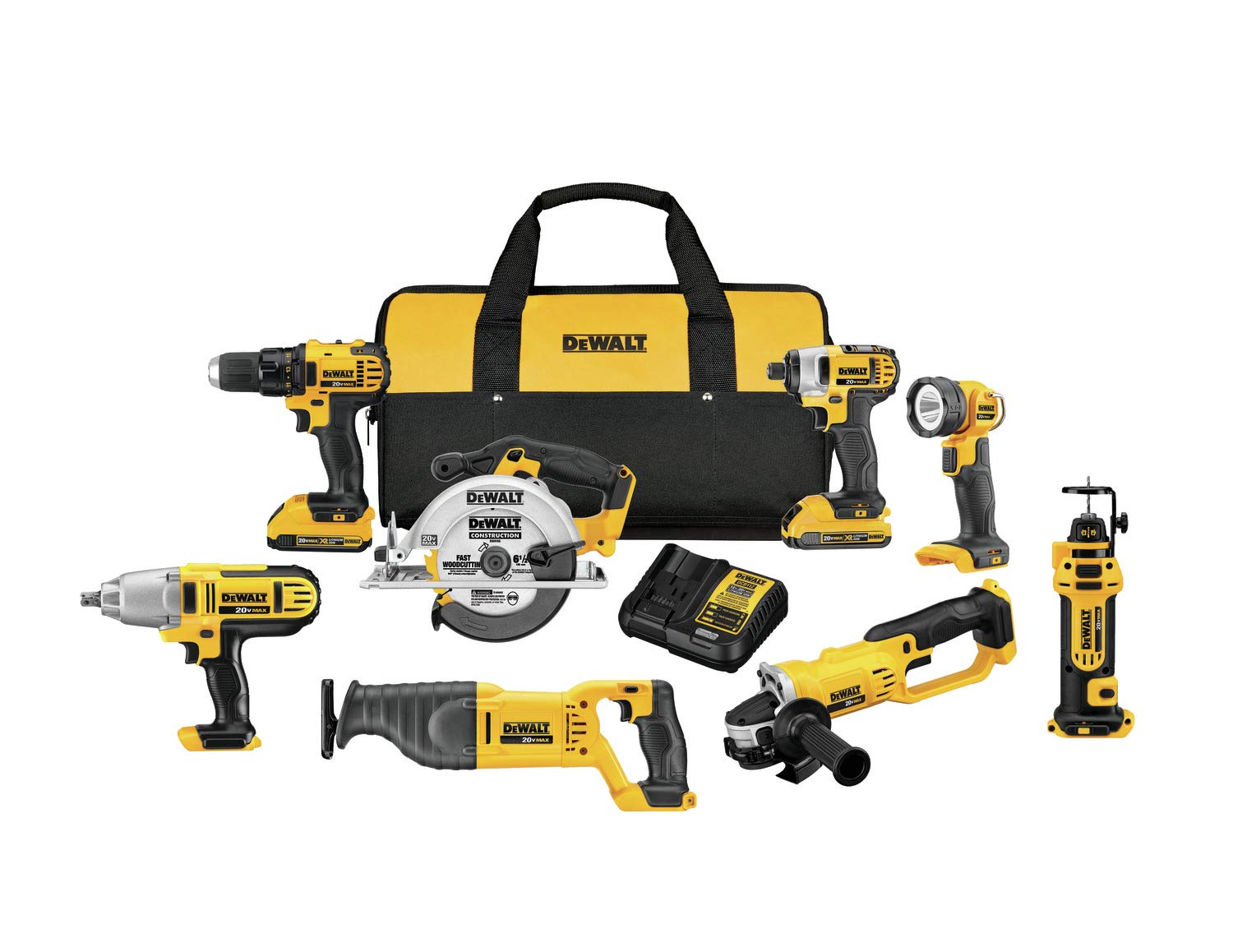 DEWALT 20V MAX* Cordless Drill Combo Kit , 8-Tool (DCK881D2)