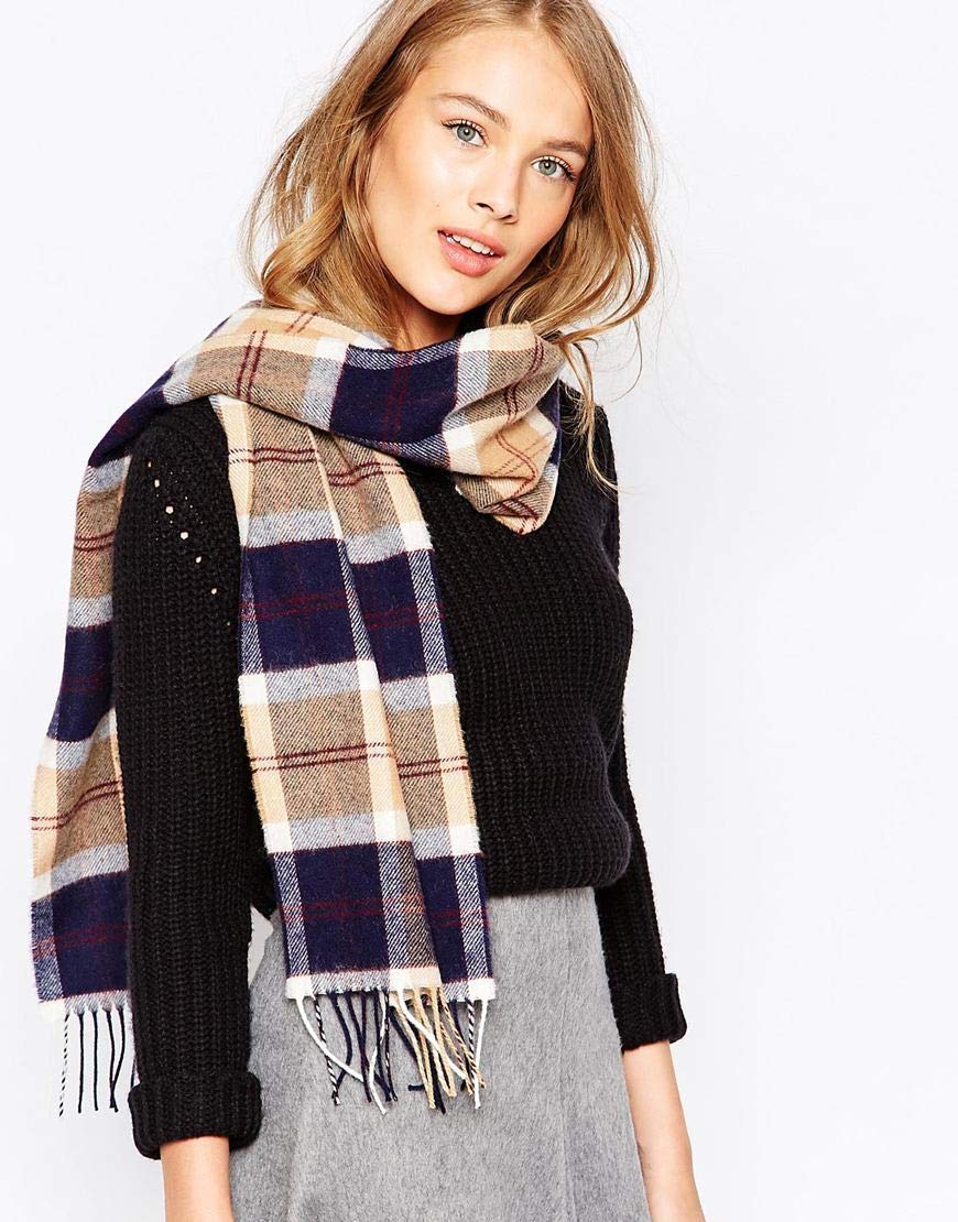 Bannockbane Navy Modern Tartan Lambswool Clan Scarf Made in