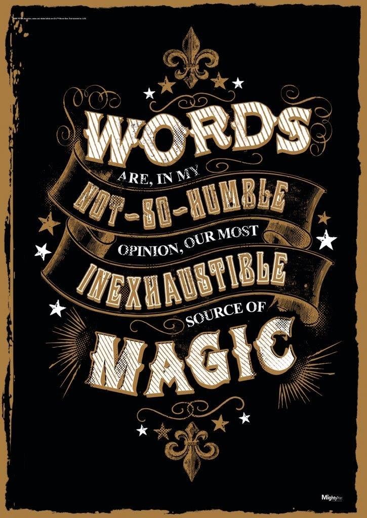 Harry Potter - Dumbledore Quote - Words Are Our Most Inexhaustible Source of Magic – Durable 17” x 24" Wall Art – NOT Made of Paper – Officially Licensed Collectible MP17240169