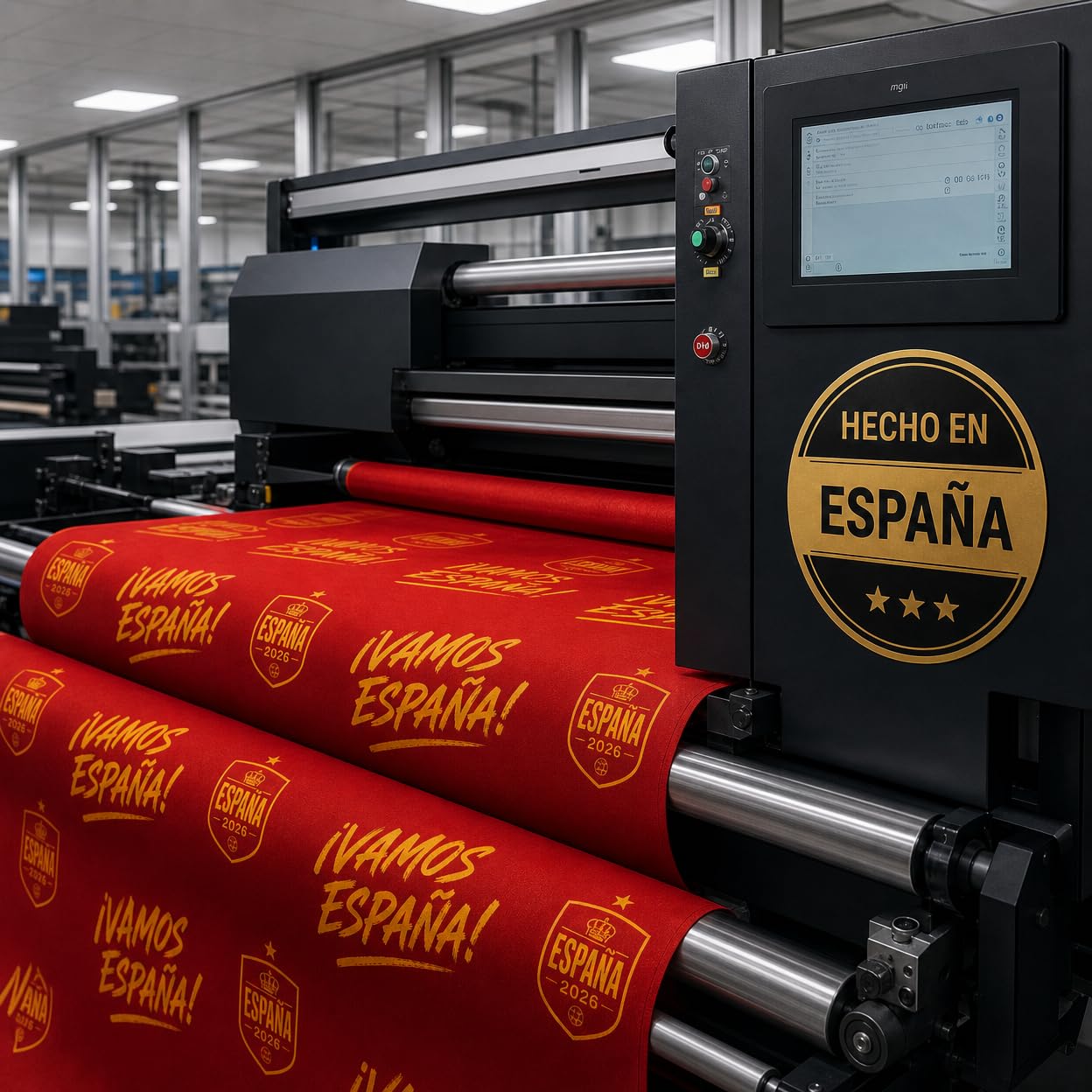 Camiseta Roja ¡Vamos España! 2026, Diseño Exclusivo, Fabricada en España, Mujer y Niña | Camiseta Roja para Animar a la Selección en Eventos Deportivos