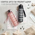 Pregnancy Water Bottle Tracker(Black), 1st Trimester Must Haves Gift for First Time Moms, with 2 Different Weekly Stickers, Early Essentials Gifts for Pregnant Women, Maternity, BPA Free