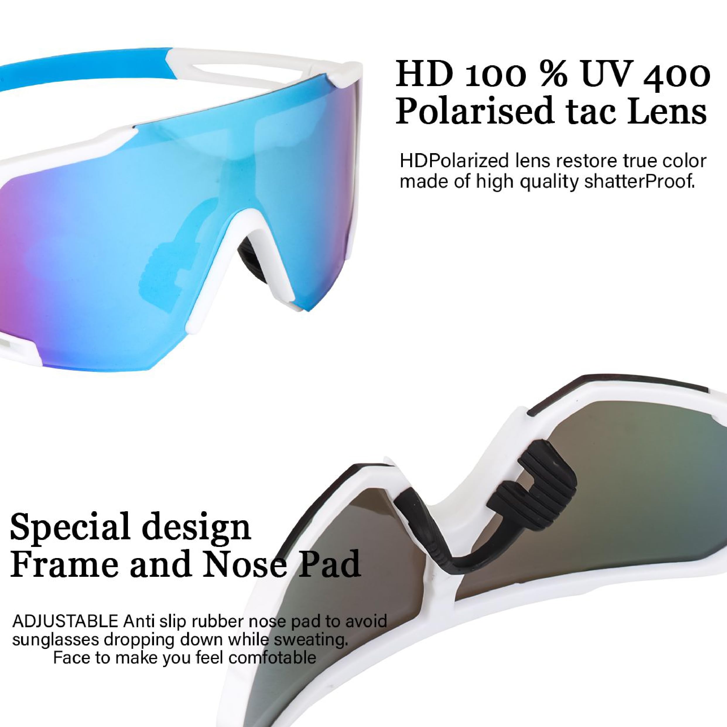Dervin Gafas de sol deportivas de una sola pieza con visera de gran tamaño, no polarizadas, para hombres y mujeres, para críquet al aire libre, ciclismo, senderismo, pesca