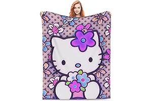 Super Soft Purple Hello Kitty Throw Blanket