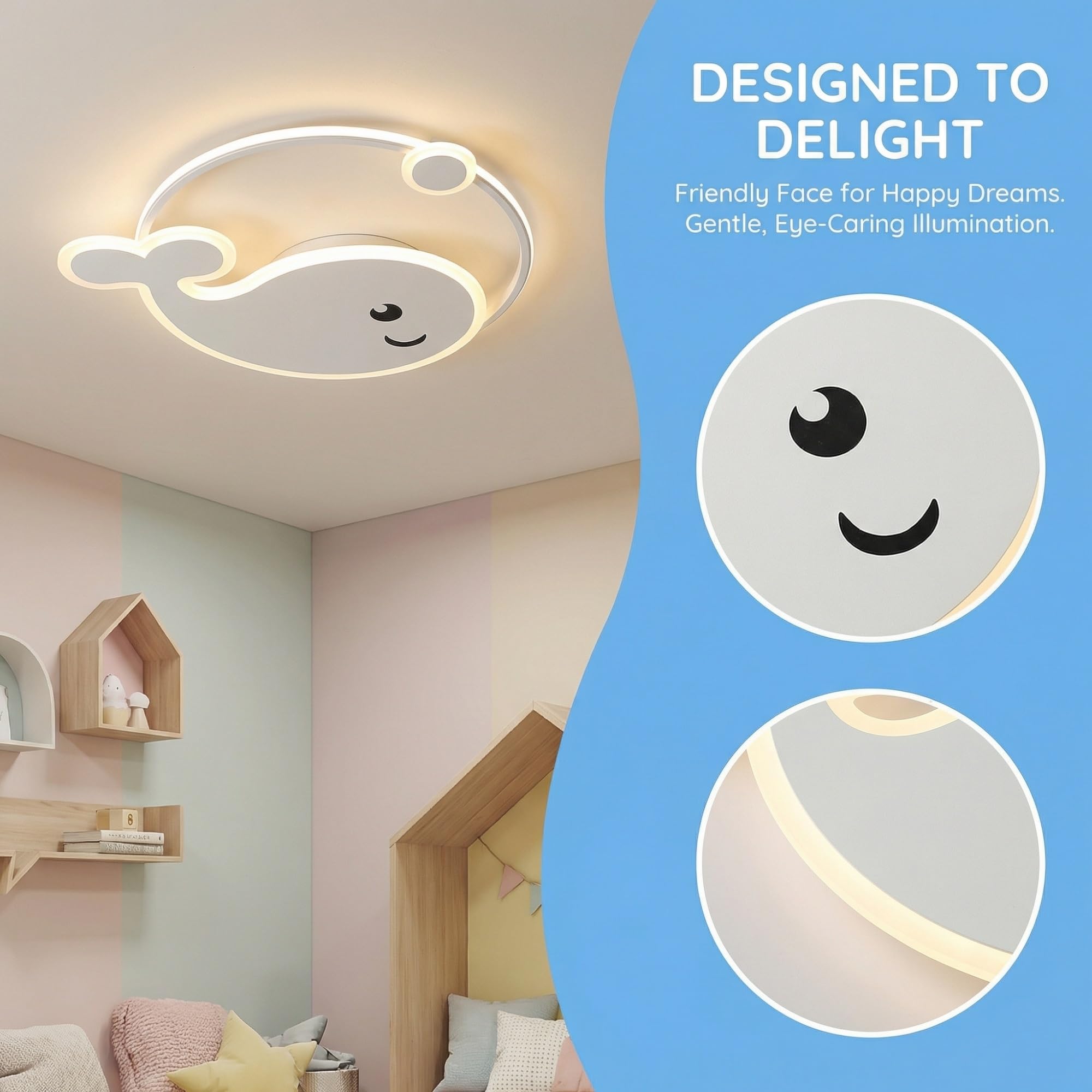 Kairry Nowoczesna ultra cienka lampa sufitowa LED 5 cm, akrylowa i metalowa ściemnialna lampa sufitowa, miękkie oświetlenie do sypialni, salonu, biura, jadalni, 45 W/55 W (55 cm)