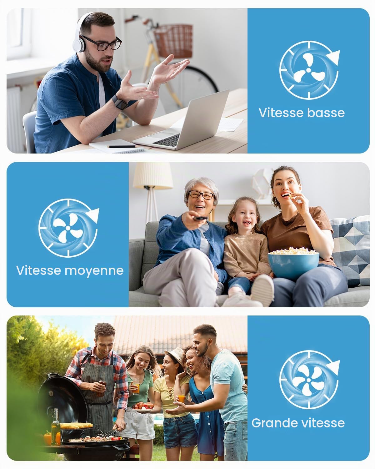 JINLICTE Ventilateur brumisateur portable, autonomie maximale de 15 h : ventilateur de refroidissement à eau rechargeable de 20,3 cm avec réservoir d'eau de 600 ml, alimenté par batterie USB