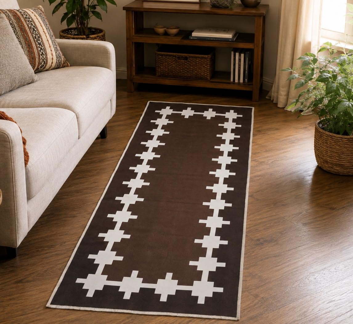 Premium Anti-Skid Washable Bedside Runner | Soft Floor Carpet Runner for Bedroom, Hallway, Kitchen, Entryway & Living Room | 22 x 57 Inches (Plus Brown, 22 x 57 Inches)-image-46