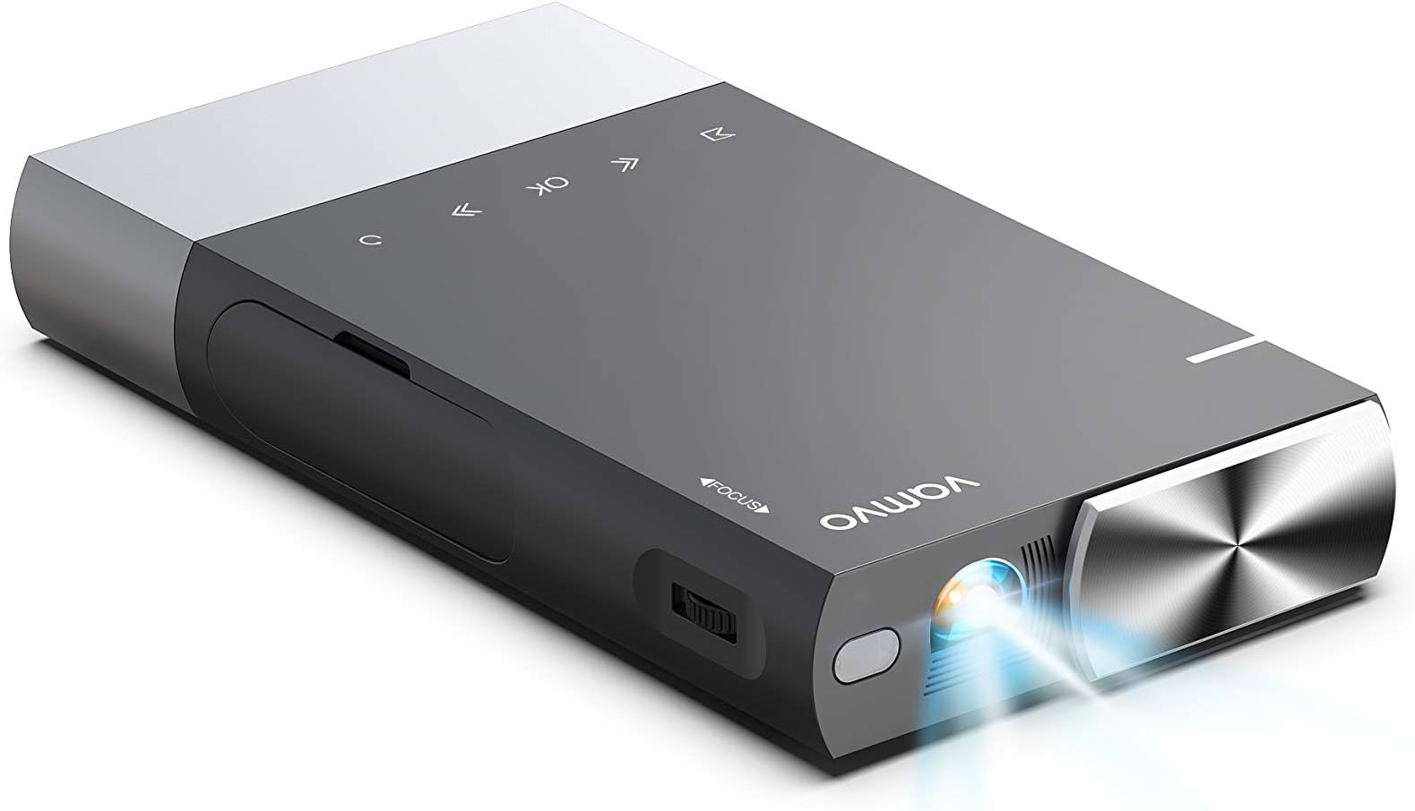 Mini projector, Vamvo Ultra Mini Portable Projector 1080p supported HD DLP LED Rechargeable Pico Projector with HDMI, USB, TF, and Micro SD, Supports iPhone Android Laptop PC Projectors for Outdoor