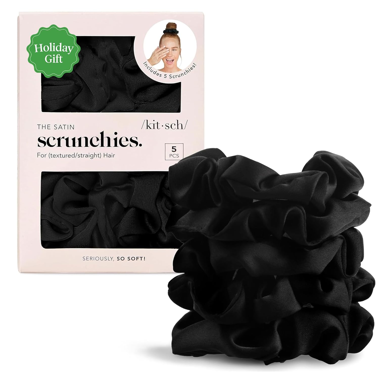 Kitsch Satin Scrunchies for Women – No Crease Hair...