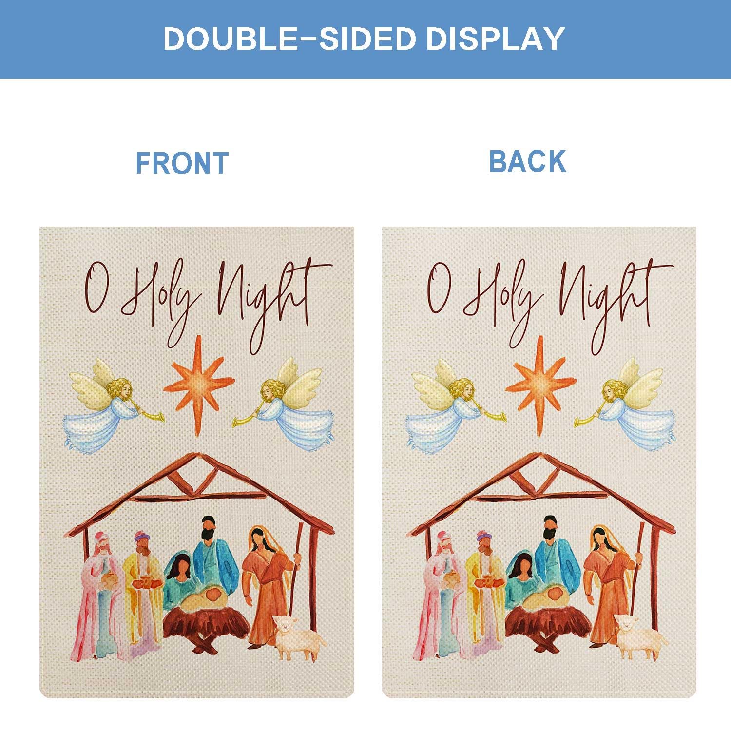 Jauageon O Holy Night Gartenflagge – Doppelseitig, Wetterfest, 31,8 X 45,7 Cm