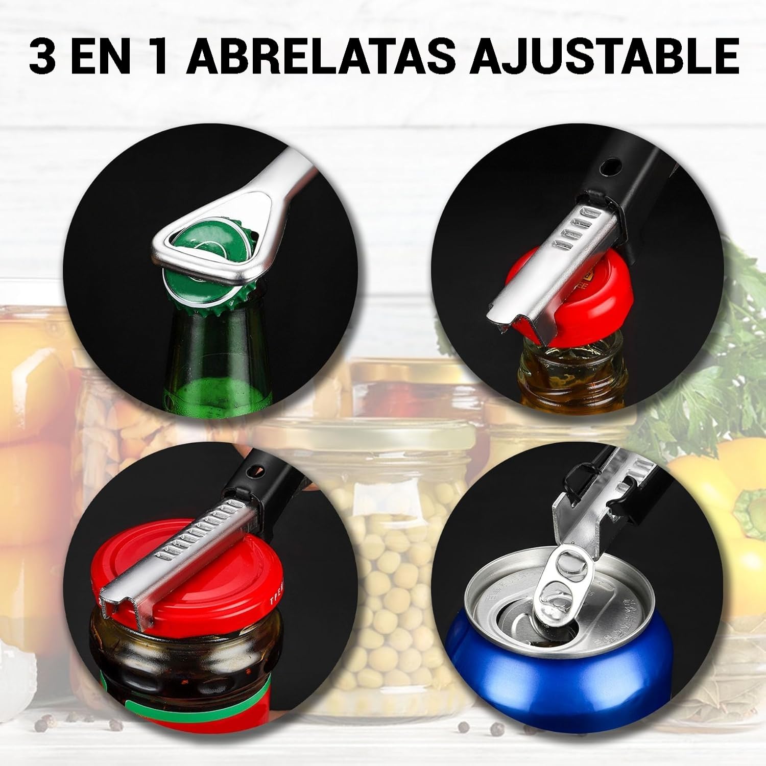 Can Opener Stainless Steel for Elderly – Easy Grip, Arthritis Friendly, Kitchen Jar Opener for Weak Hands