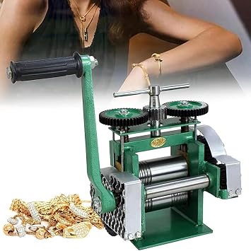 Manual Rolling Mill Machine,Jewelry Combination Rolling Mill Press Tabletting Roller Wire Flat Pattern Sheet Metal,Jewelry Marking DIY Tools,for Jewelers Craft-Peopl,