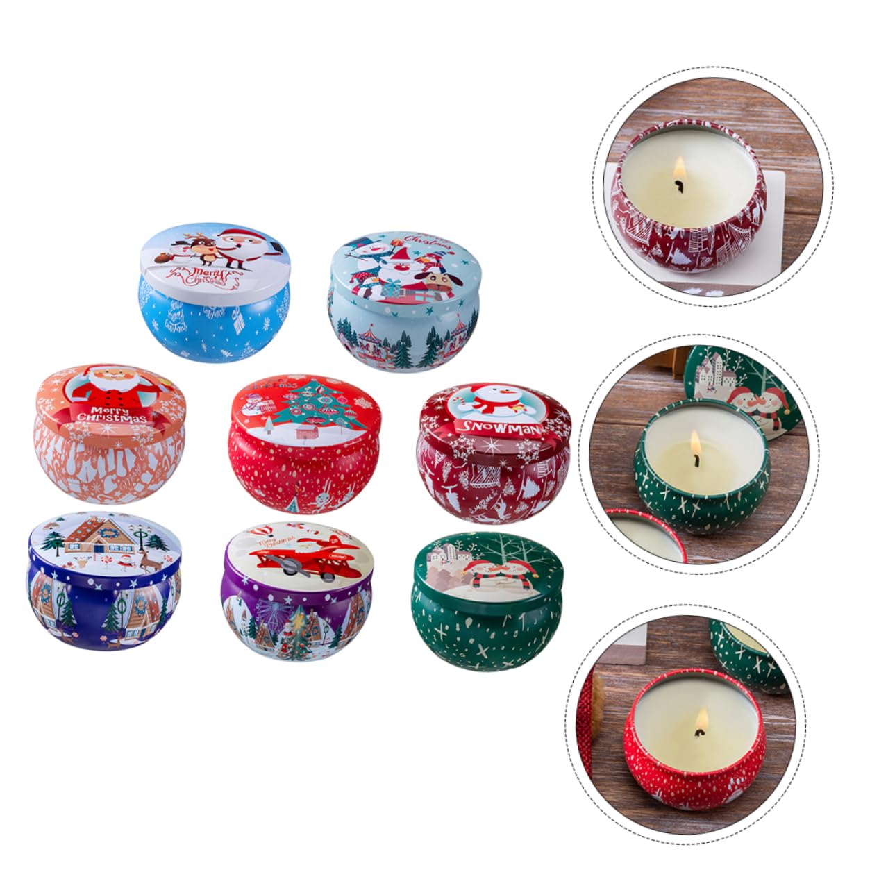 Tofficu 8 Velas Navideñas Aromáticas de Cera Natural, Obsequio para Ambiente Hogareño
