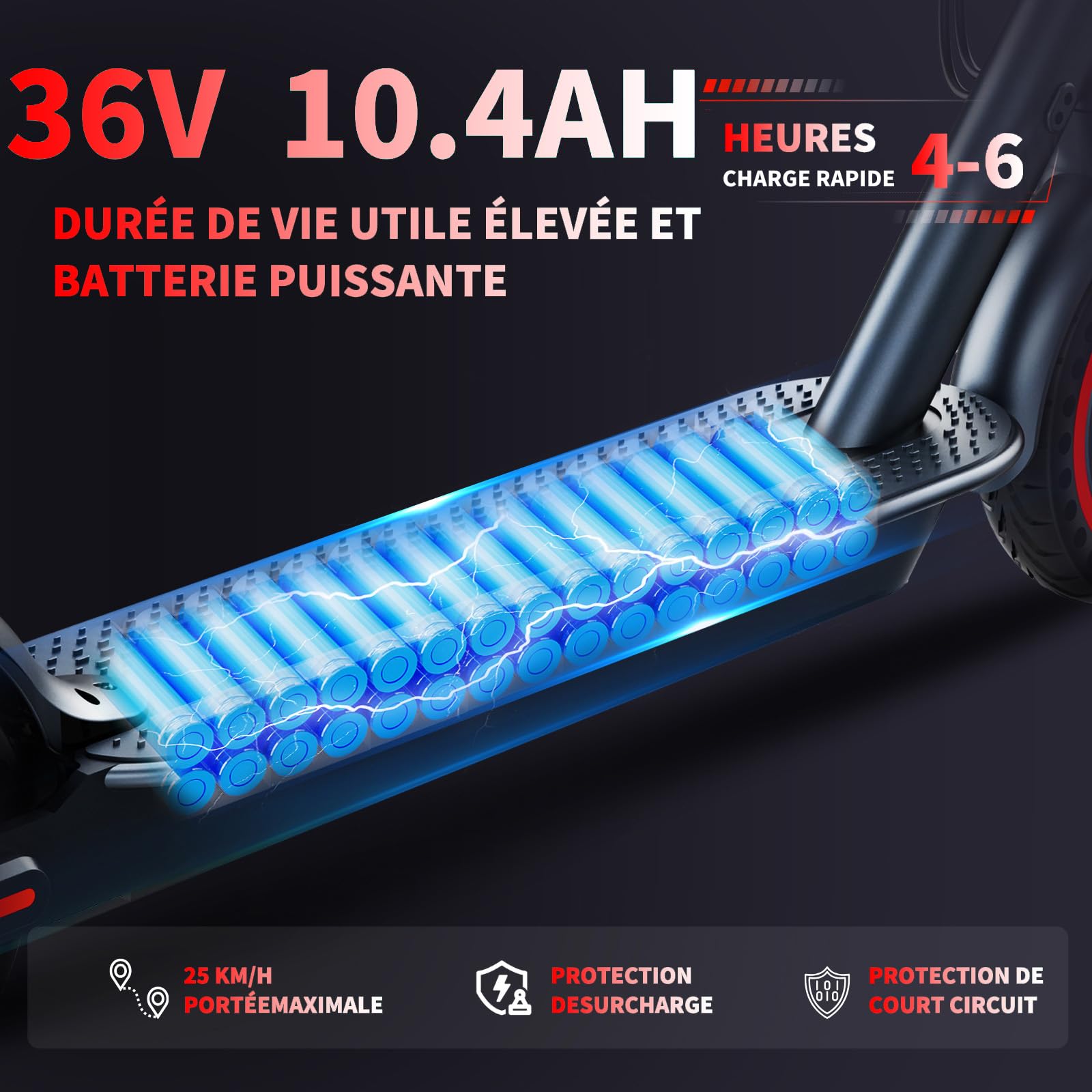 QnQ Trottinettes Électriques Adulte, 2026 Trottinette Pliable 8,5", Moteur 500W/25KM/H Autonomie 30KM, Pneus Nid d'abeille Increvables, Contrôle Via APP et Affichage LED,Batterie 36V 10.4Ah, Max 120kg