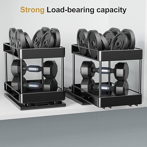 Miniatura 3 de Nieifi Estante para especias, organizador de especias extraíble de 2 niveles para gabinete, organizador de especias deslizante, organizador de