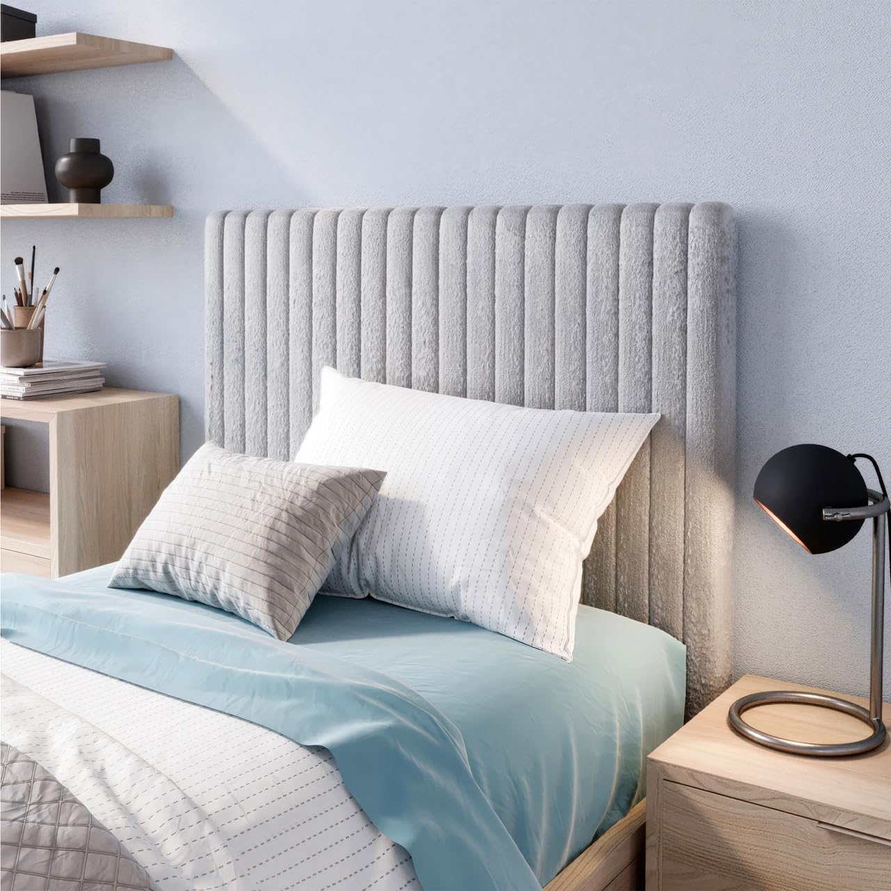 Rainha® - USA Made Plush Foam Dorm Headboard - Gray