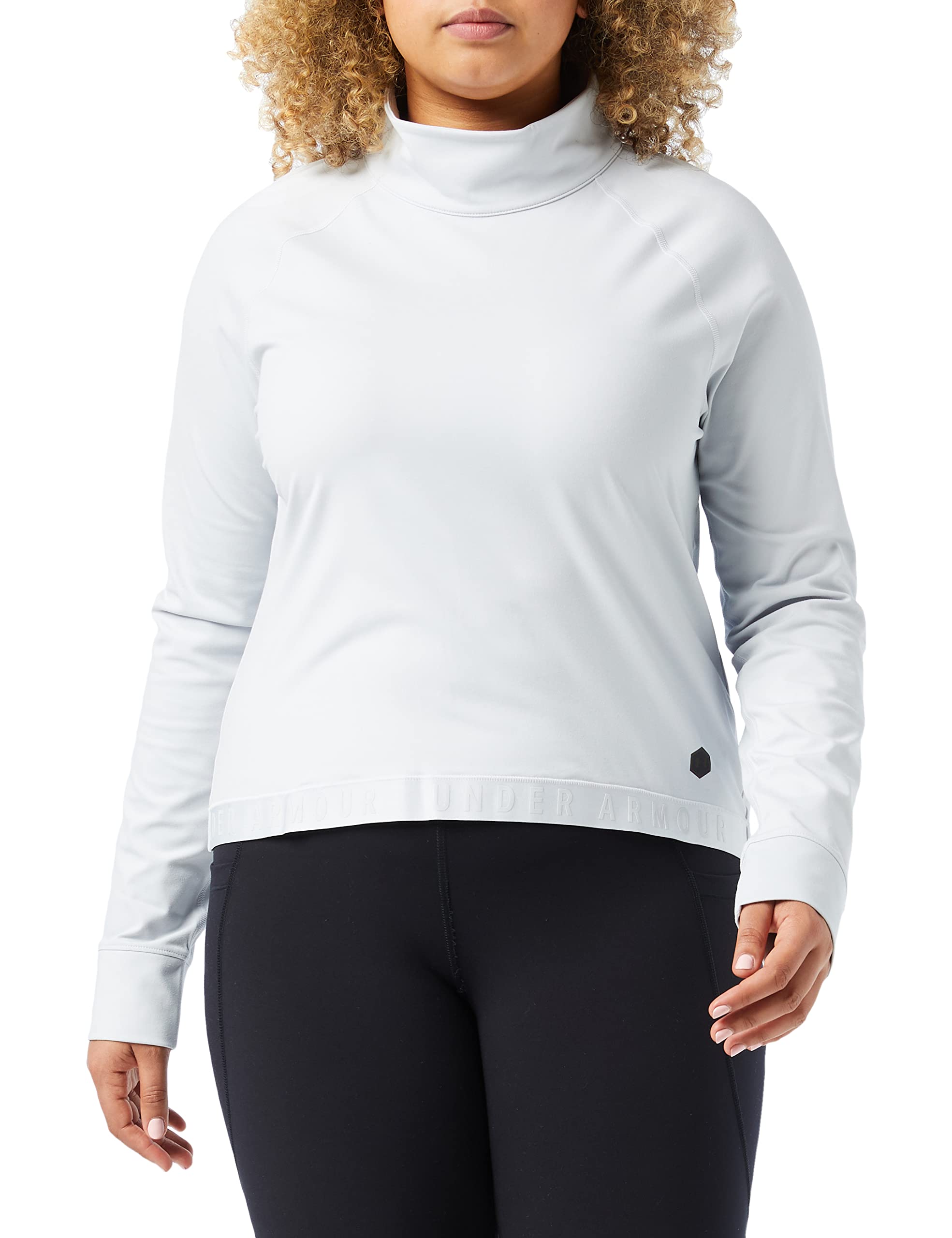 Under Armour Women Coldgear Rush LS Long-sleeve Shirt - Downpour Gray//Black (044), Large