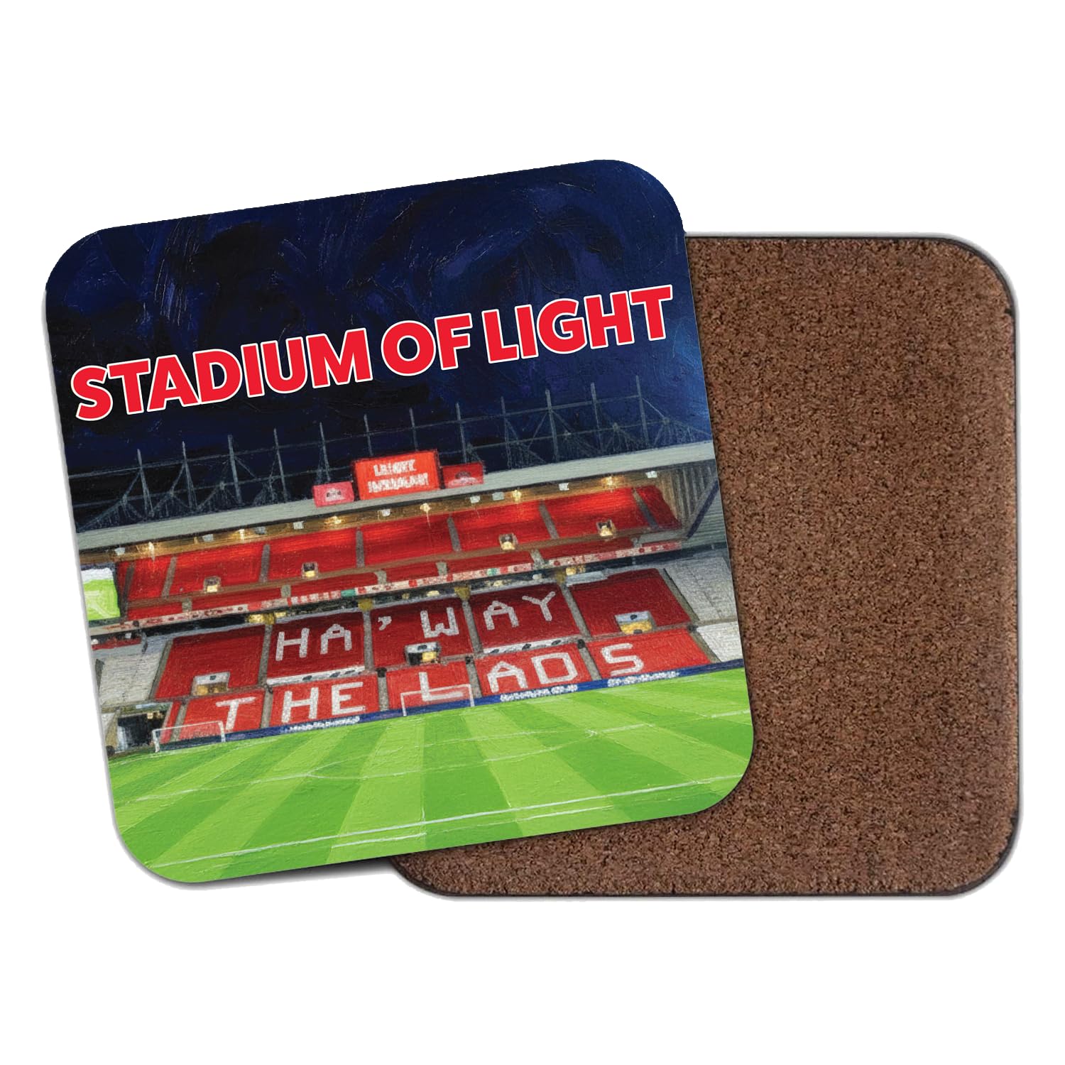 Willow Gifts Sunderland AFC Stadium of Light Coaster Cork Backed Memorabilia Gift for Black Cats Fans Footie Lovers Sports Collector