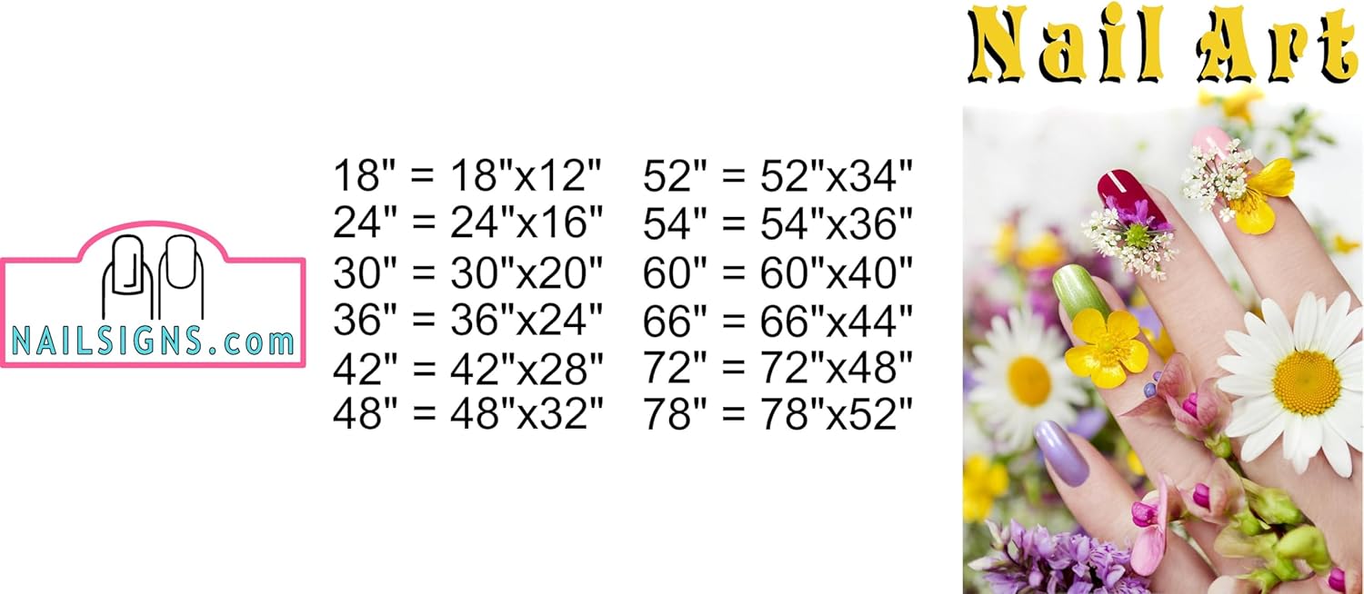 Nail Art V Salon Sign Advertising Marketing Décor Vertical (Perforated 70/30 See-Through Window Vinyl Sign [Outdoors], 78")