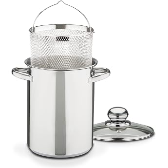 GSW Stahlwaren GmbH Spaghetti Pot with Insert Silver 16 x 21 cm 4.2 liters