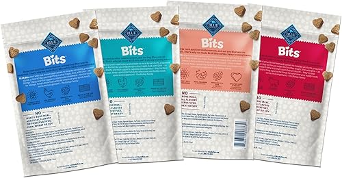 Miniatura 2 de Blue Buffalo Blue Bits Natural Soft Moist Training - Recompensas para perros, recetas de carne de res, salmón, pavo y pollo, paquete variado de 4