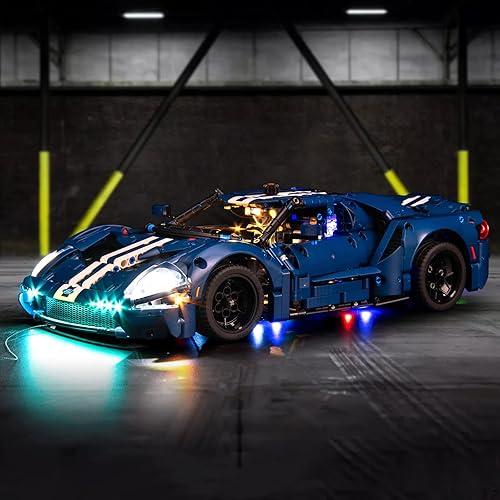 Vista 5 de BrickBling Kit LED compatible con Lego Technic 2022 Ford GT 42154 modelo de automóvil, solo luces creativas