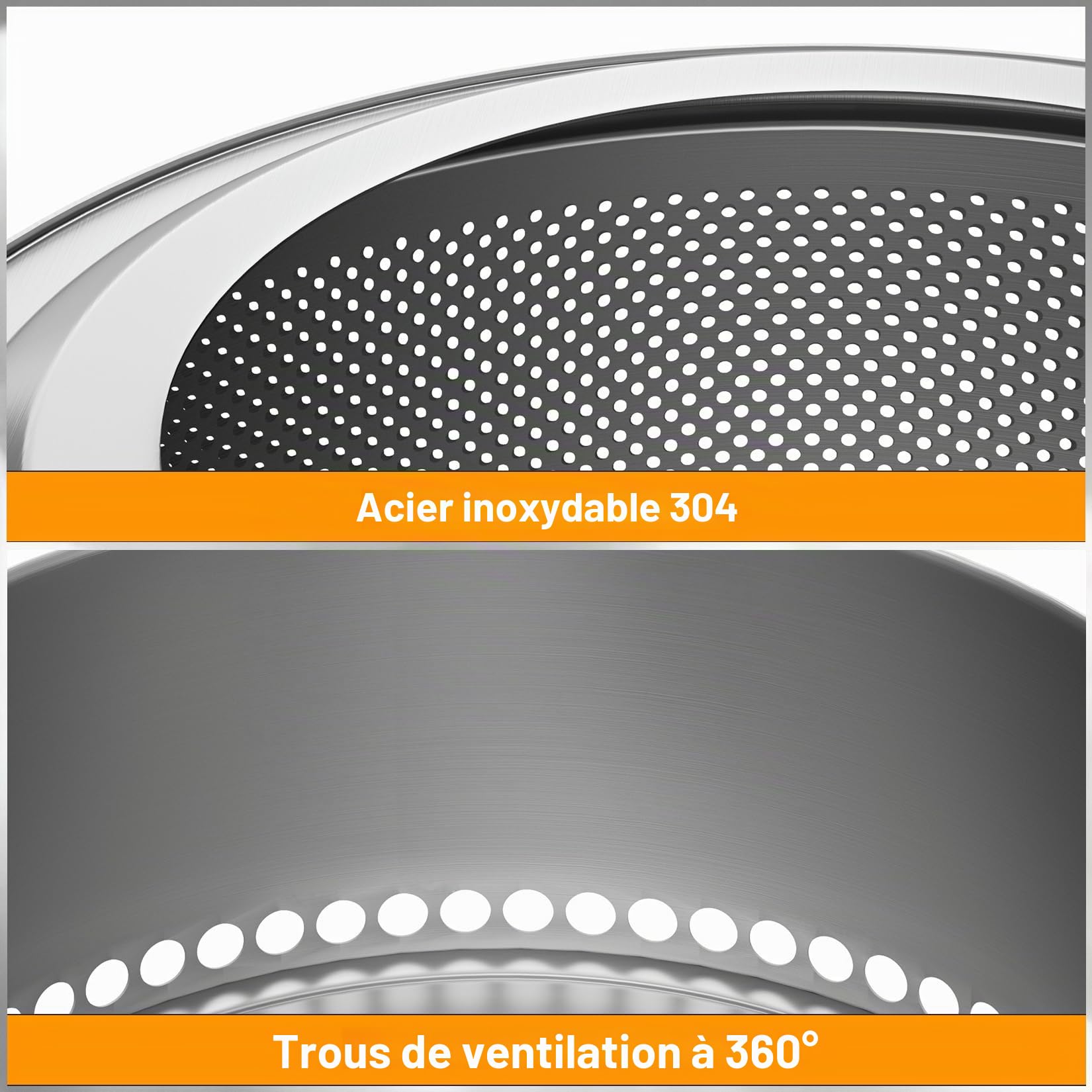 UNHO Foyer Sans Fumée Portable 50cm Brasero Extérieur Moderne en Acier Inoxydable Argenté, Combustion Optimisée, Bac à Cendres Amovible, Sac de Transport Inclus, Idéal pour Camping, Terrasse et Jardin