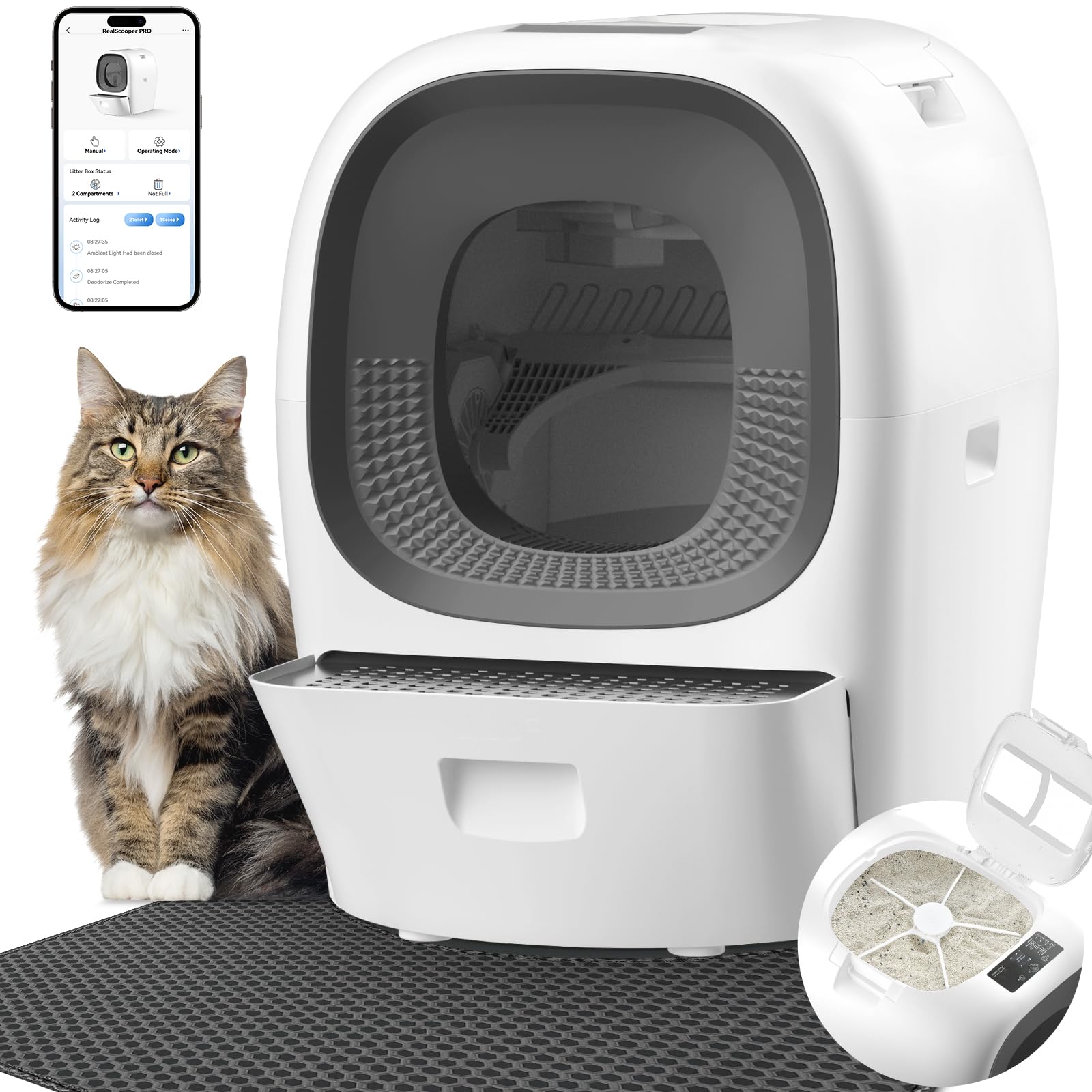 Snapklik.com : Self Cleaning Litter Box Auto Refill, Automatic Robot ...