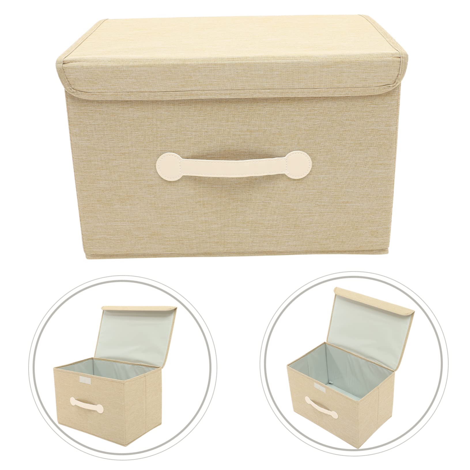 Faltbare mit Deckel Aufbewahrungsbox aus Khaki in Stoff