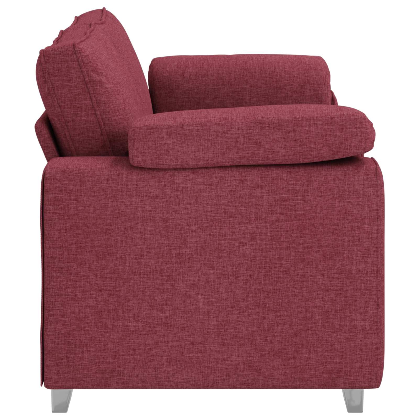 Canapé Deux Places en Tissu Bordeaux 180 cm, Sofa de Salon Moderne avec Accoudoirs Larges, Assise Confortable et Respirante pour Salon et Studio, Structure en Métal et Bois