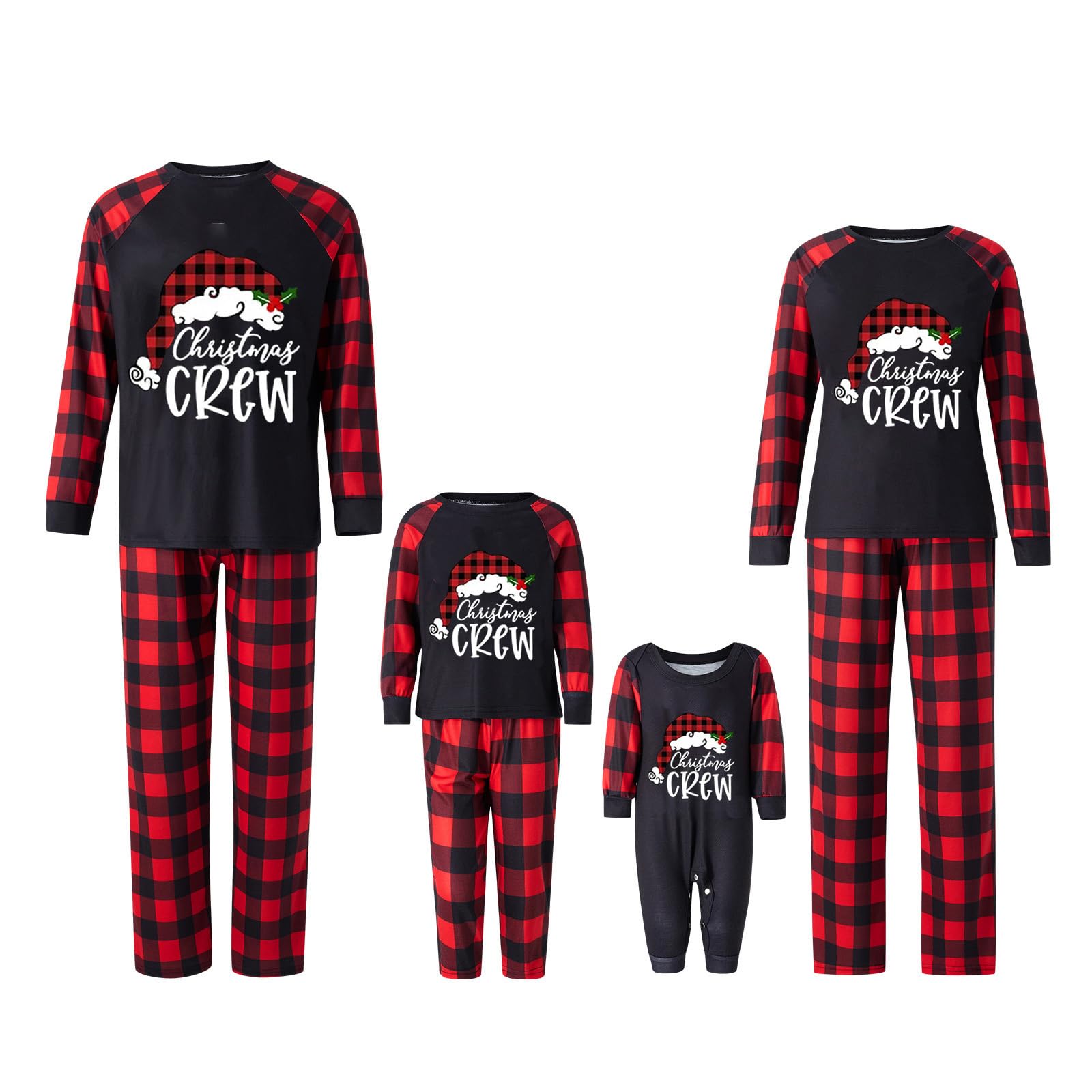WephuPSho Christmas Family Pajamas Xmas Matching Family Pajama Holiday Pjs Xmas Jammies Sleepwear Set