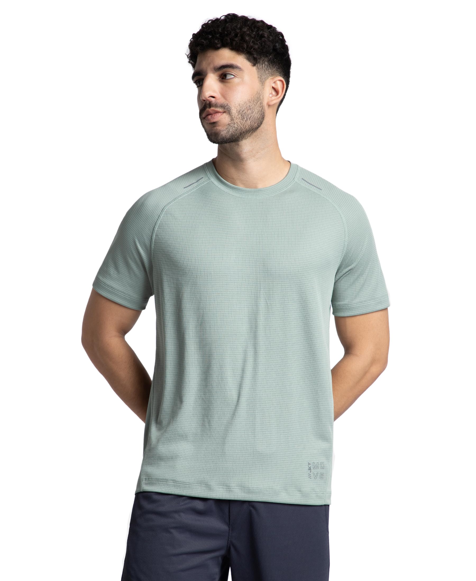 jockey MV16 Men's Lightweight Microfiber Solid Round Neck Half Sleeve Active Wear T-Shirt with Breathable Mesh-picture-38