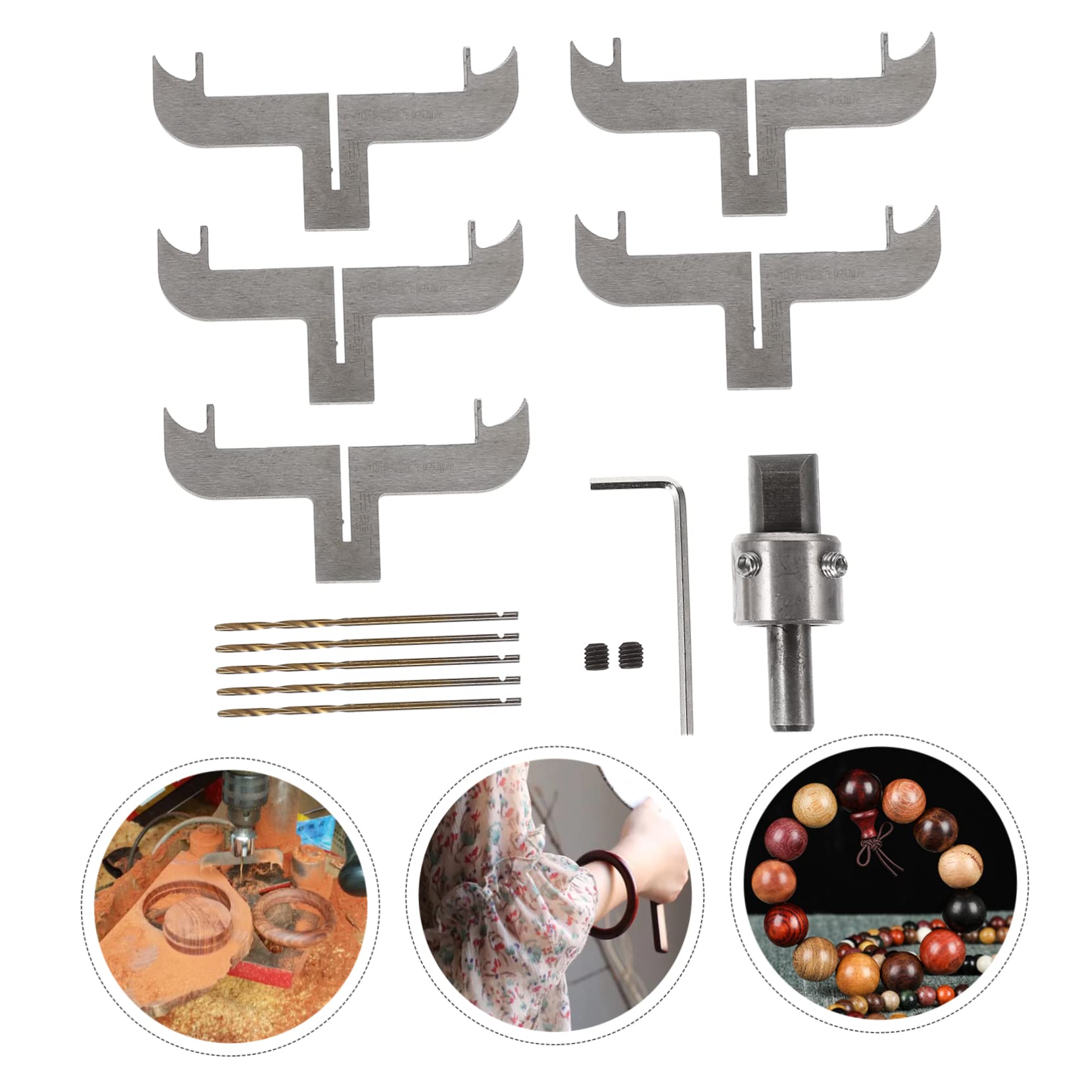 Healifty 1Juego Herramientas de Carpintería con Taladro para Pulseras y Cuentas de Madera Kit de Fresado para DIY para Perforaciones de Madera y Creación de Anillos