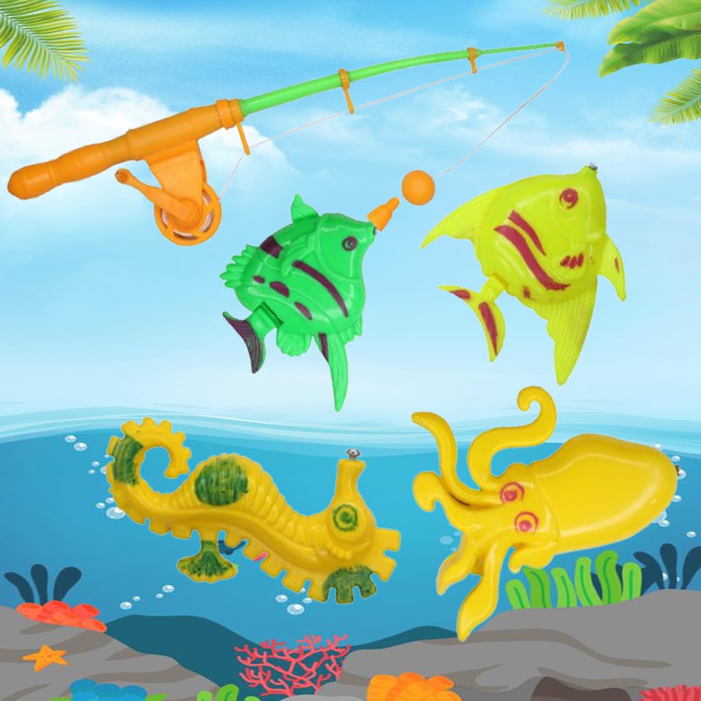 Prime Magnet Fishing Catching Game with 3 Fish and 1 Rod for Kids Playing Pack of 1