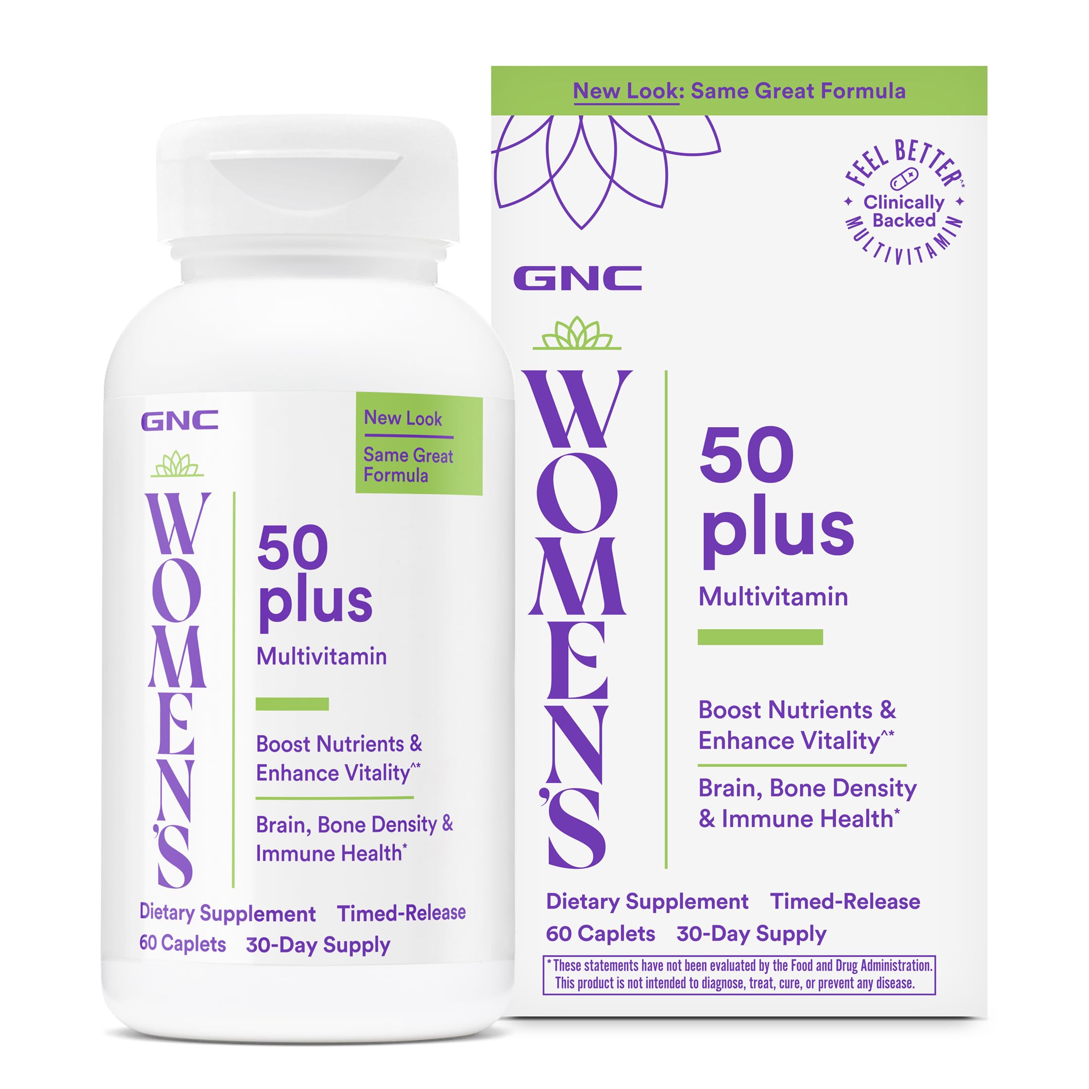 GNC Women's 50 Plus Multivitamin, High Potency, 60 Count, 30 Servings