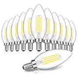MAXvolador Dimmable E12 LED Candelabra Bulbs 60W Equivalent, Daylight White 5000K, 600LM Chandelier Light Bulb, B11 LED Candle Light Bulbs, 12 Pack