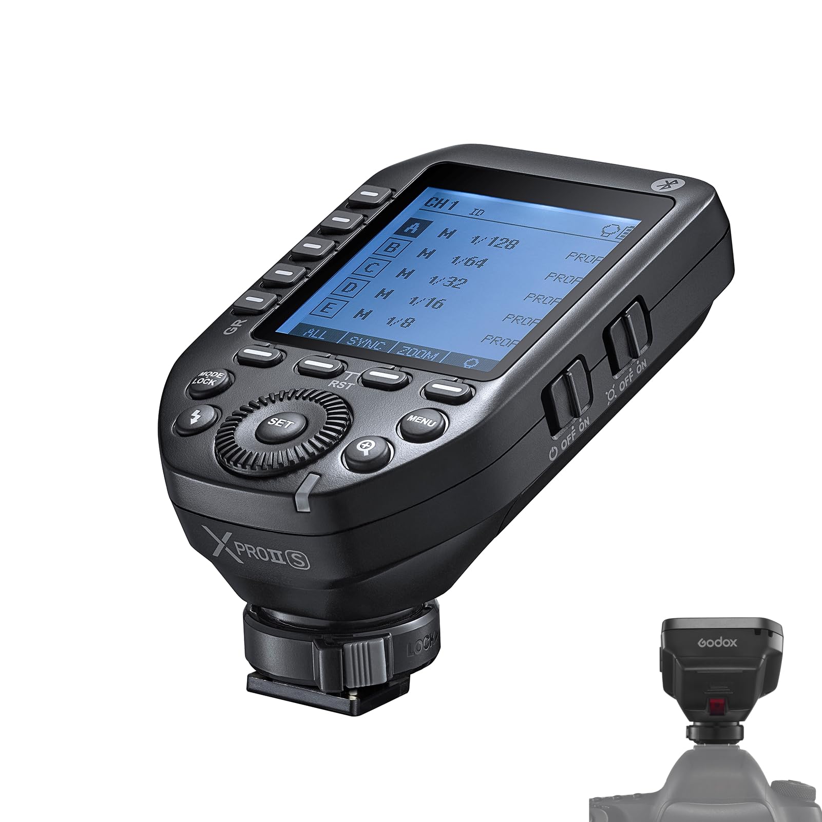 Godox XPROIIS Disparador a Distancia de Flash inalámbrico 2.4G, 1/8000s HSS, Pantalla LCD Grande, Mode Flash M/TTL, 32 Canales y 16 Grupos para cámaras Sony