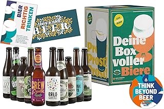 Deine Box voller Biere - Bierset mit 10 x 330ml national und international prämierten Craft Beer - Das perfekte Bier Geschenk für Männer und Frauen im liebevoll gestalteten Karton, Vatertagsgeschenk