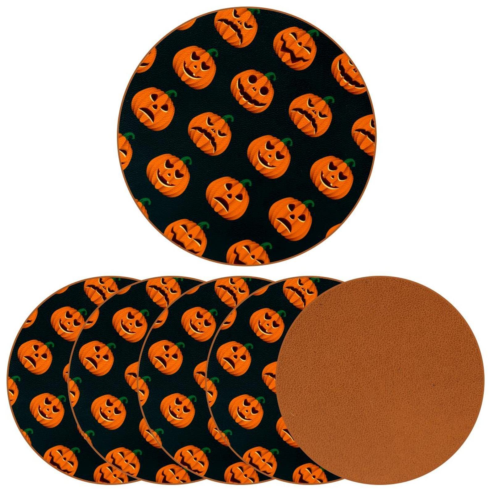 Sottobicchieri in feltro di zucca di Halloween, sottobicchieri