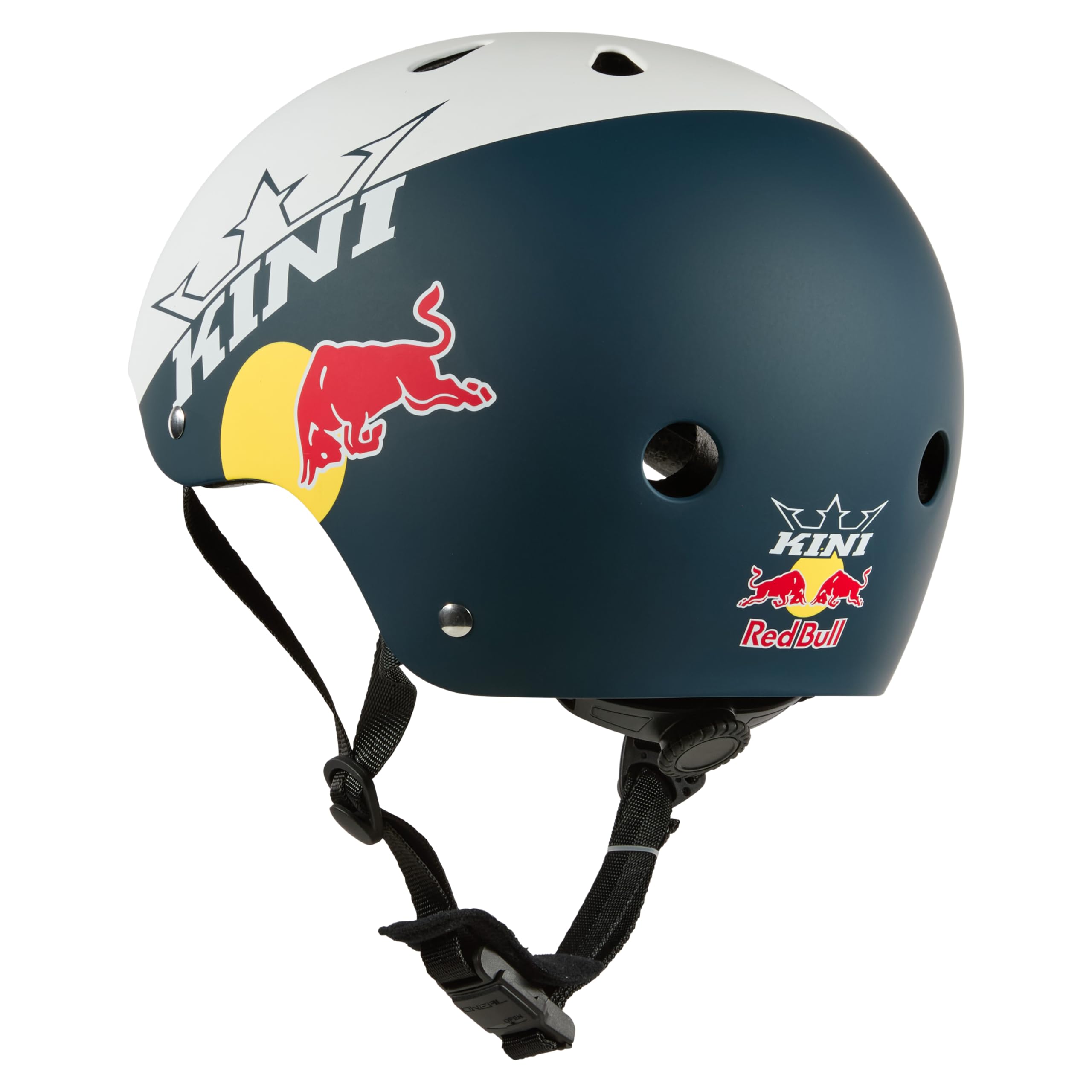 BB Kini Red Bull 1.0 - Casco de bicicleta de montaña para jóvenes (talla XS, 48-52 cm), color azul y blanco