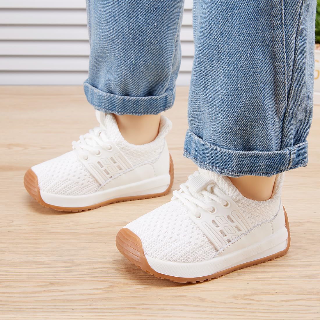 BMCiTYBM Baby Walking Sneakers Boys Girls Shoes Breathable Non Slip 6 9 12 18 24 Months White Size 12-18 Months Toddler