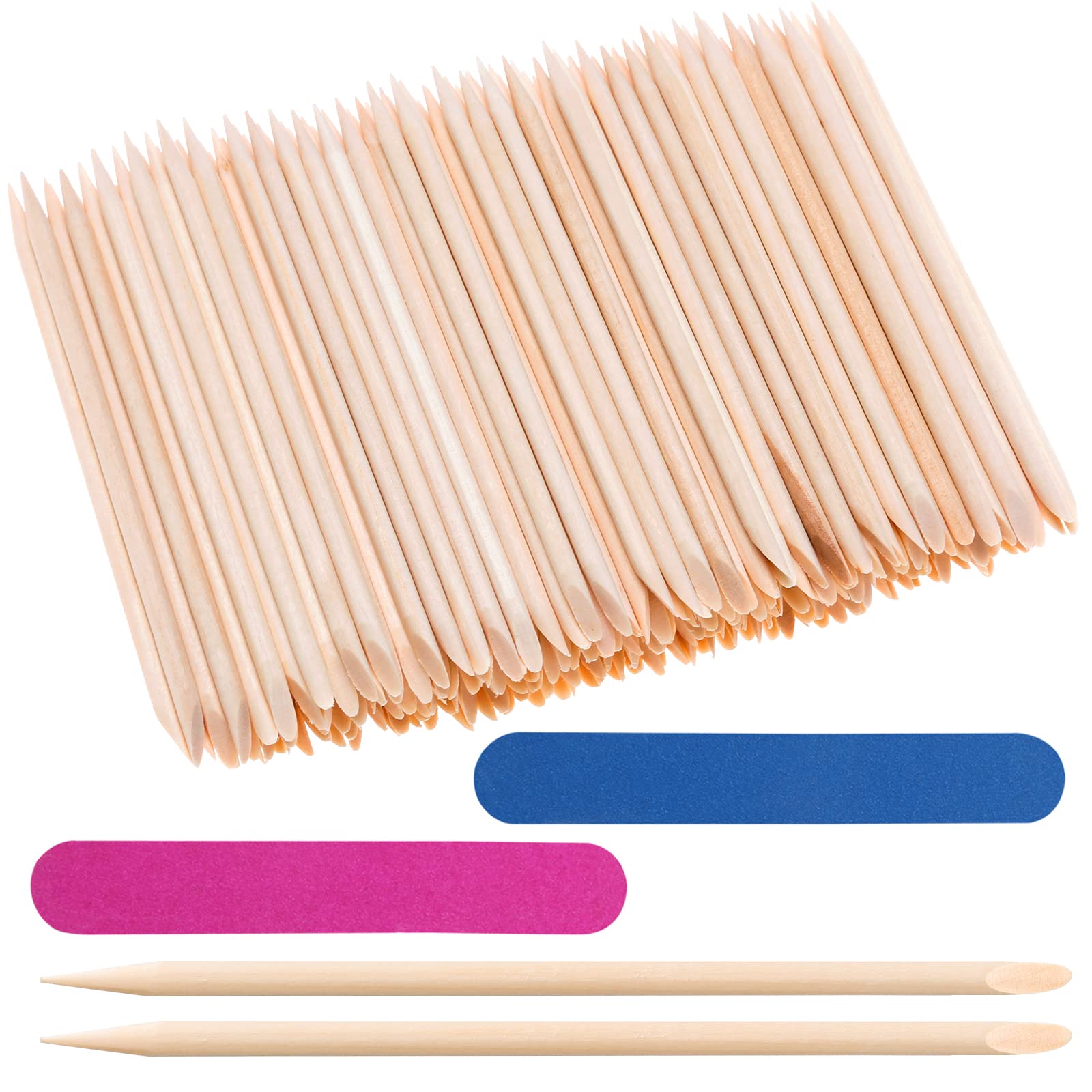 200PCS Orange Wooden Sticks 4.5 Inches