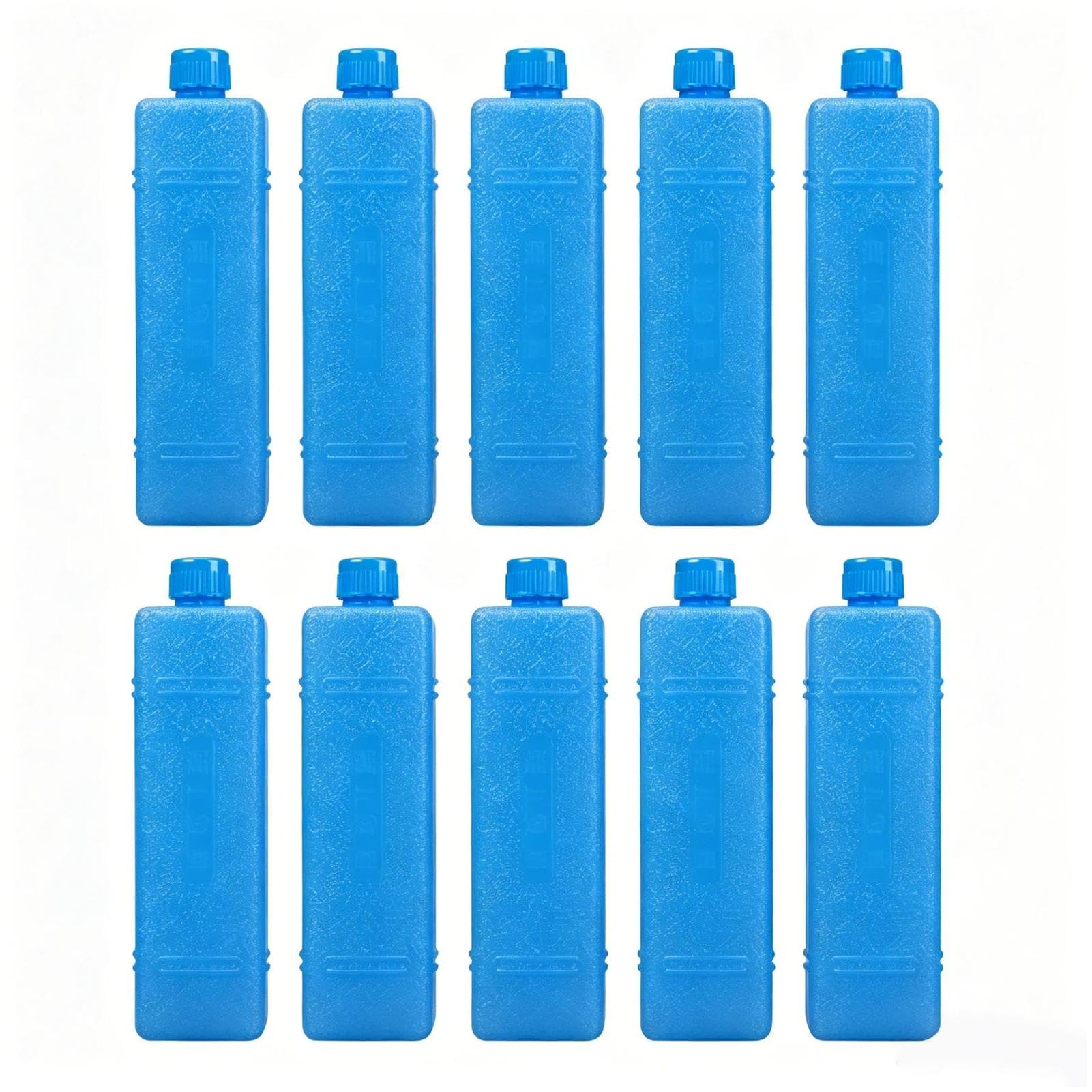 Qooplu 10Pcs Reusable Ice Packs For Coolers, Freezer Blocks For Air Conditioner & Cooler Bag, Leakproof Ice Crystal Cooling Packs For Camping, Picnic, Lunch Box, Food Preservation & Travel