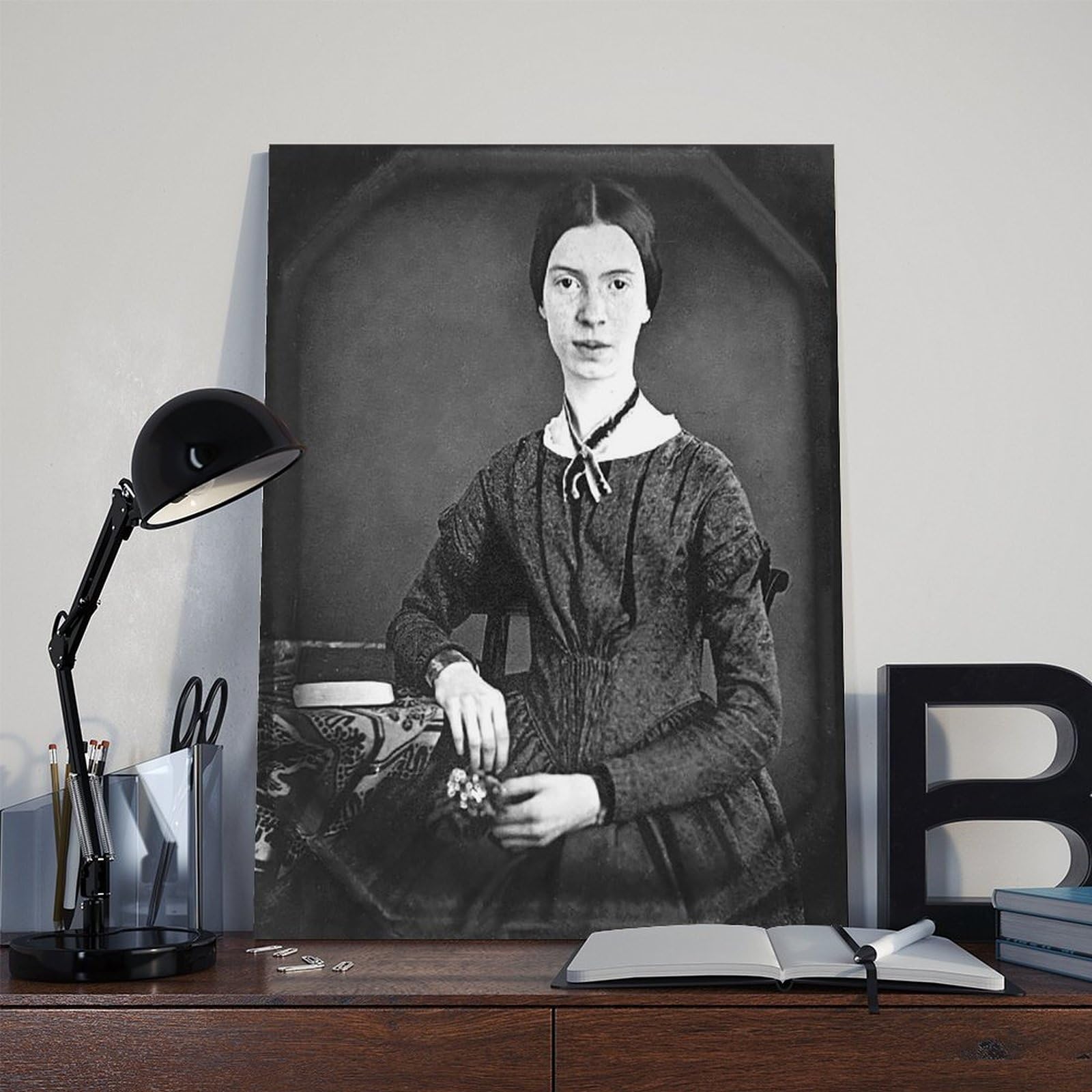 Póster de retrato de Emily Dickinson para dormitorio, decoración de pared, oficina, habitación, marco de regalo, 30 x 45 cm