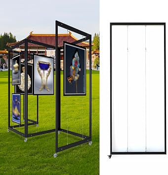 SARKEY Folding Display Rack for Painting Exhibition, Metal Calligraphy Poster Stand, Publicity Work Display Board, Freestanding Photography Display Holder, Advertising Shelf1pcs,60x150cm/23.6x59in