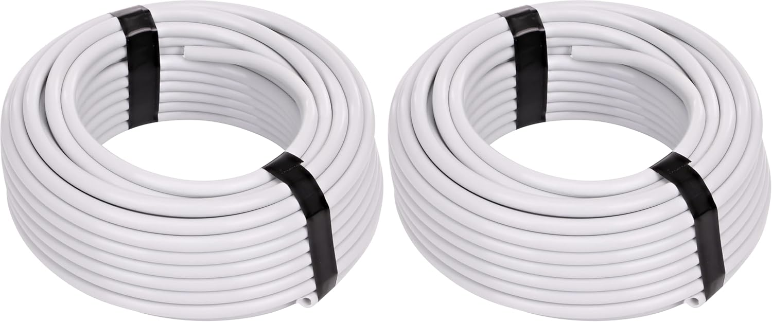 Raindrip 100050100 1/4-Inch Drip Irrigation Supply Tubing, 50-Foot, for Irrigation Systems, White Polyethylene (Pack of 2)