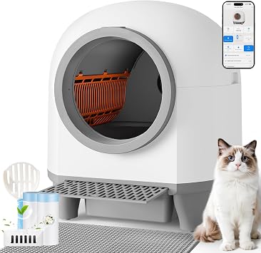 Devoko Automatic Cat Litter Tray, 90L Space, Safety Sensors, App Control