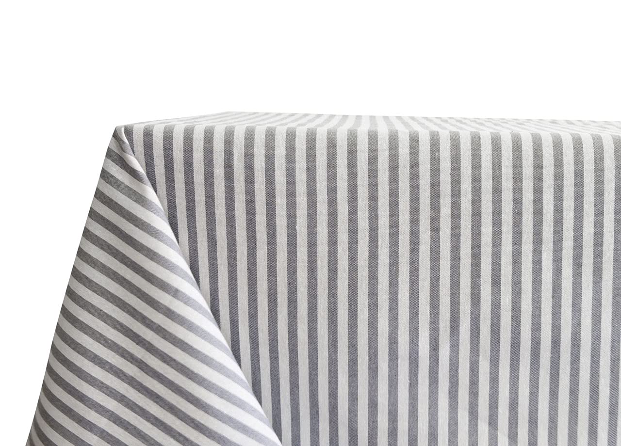 BIANCHERIAWEBKitchen and Living Room Tablecloth 140 x 140 cm Grey Stick Pattern, Made in Italy, Table Cloth in 100% Cotton