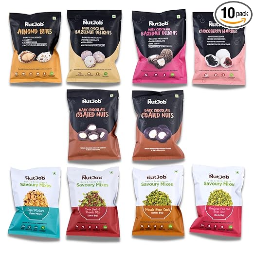 Snacks Taster Combo - 270g - 10 Pouches - Nuts and Seeds Snacks, Healthy Snacking