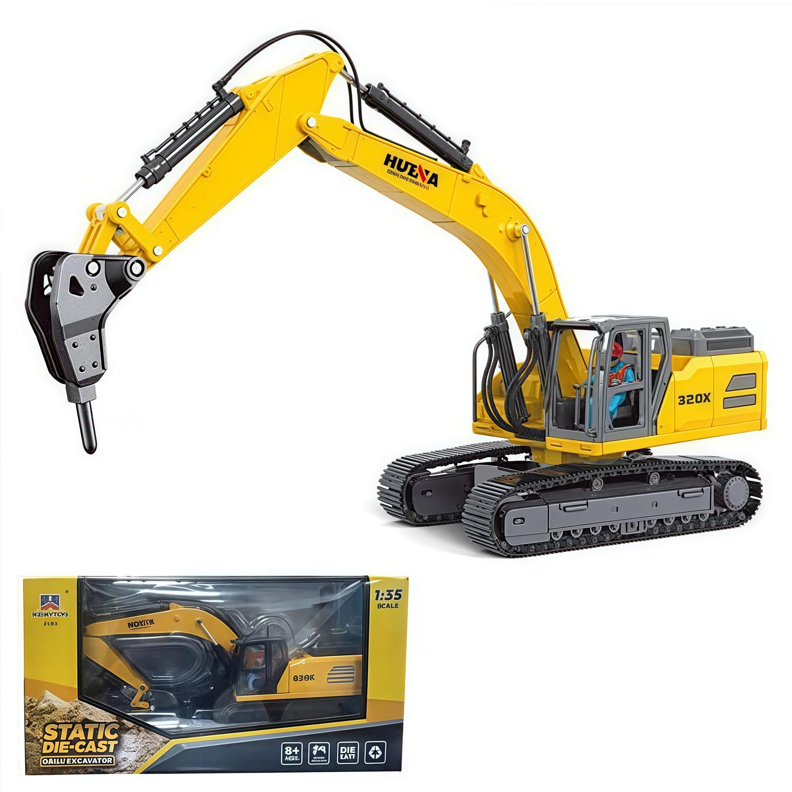 Amazon.com: Qcar Large Drill Excavator Construction Vehicle Toys