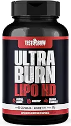 Termogênico Ultra Burn Lipo HD – Morosil® 400 mg + Cafeína, Cromo e Vitaminas para Auxílio na Queima de Gordura – 60 Cápsulas